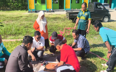 Bimas Islam Lakukan Pengukuran Arah Kiblat Persiapan Pembangunan Mushola MTs Negeri 4 Bolsel